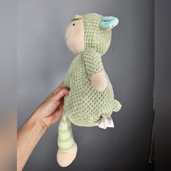 Hallmark There for You Crew Green Waffle Terry Cloth Lamb Plush Stuffed Animal - Picture 3 of 12